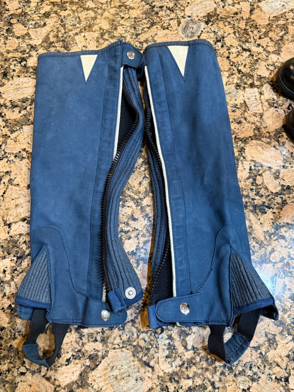 Equestrian Equi- grip Blue Suede Zip Half CHAPS
